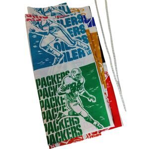 Vintage NFL Football Fabric Colorful Retro Craft Sewing Packers Patriots Saints